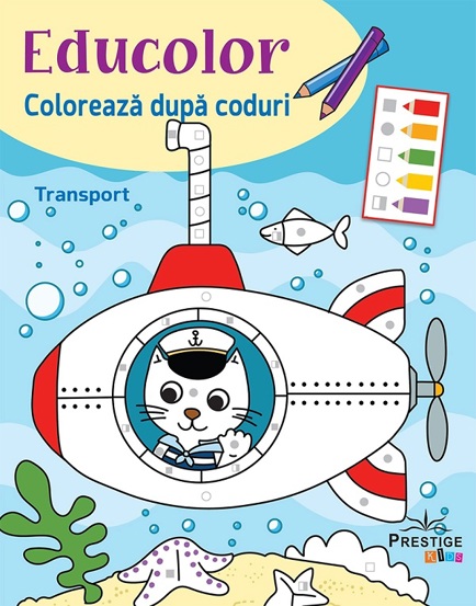 Educolor: Transport. Coloreaza dupa coduri