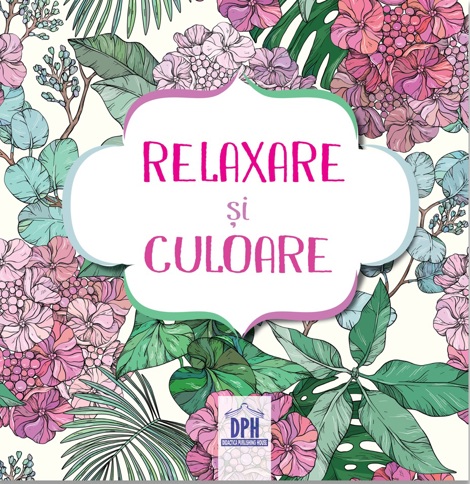 Relaxare si culoare. Carte de colorat cu 4 creioane colorate