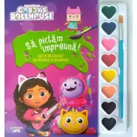 Gabby's Dollhouse. Sa pictam impreuna! Carte de colorat cu pensula si acuarele