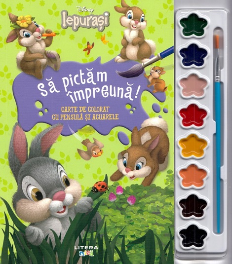 Disney. Iepurasi. Sa pictam impreuna! Carte de colorat cu pensula si acuarele