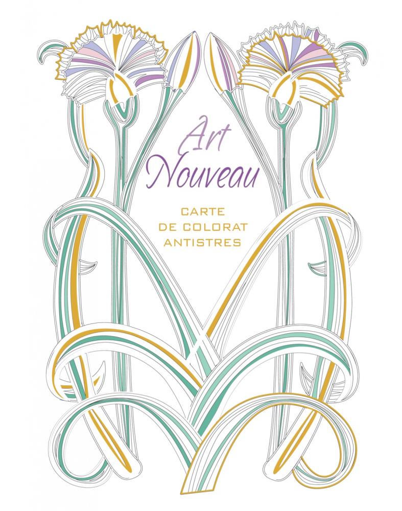 Art nouveau - carte de colorat antistres