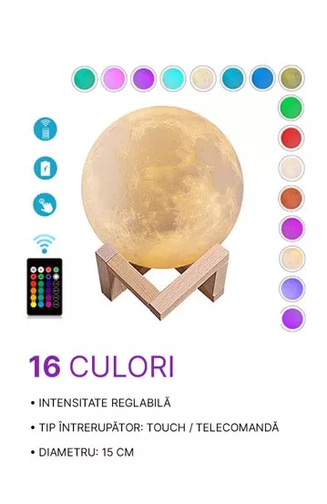 Lampa Luna Plina 3D